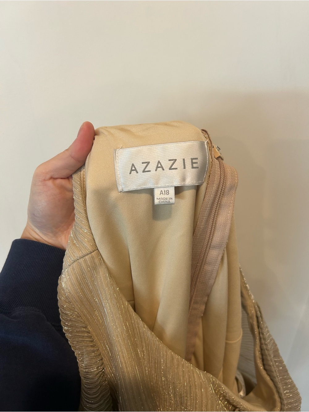 Azazie Paige Gown in Champagne Gold A18 - Picture 13 of 14
